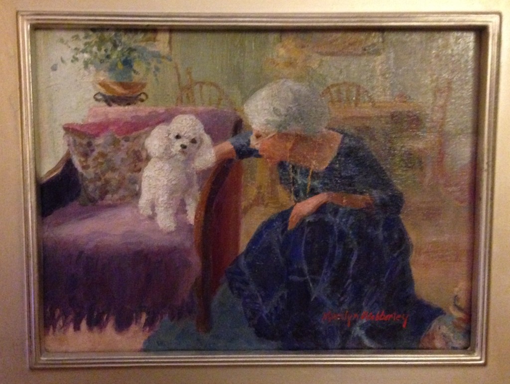  Marilyn Webberley's painting of Chou Chou and me at home